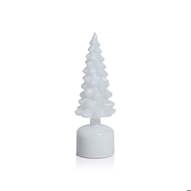 LED Rotating Tree 11.75", White Opal