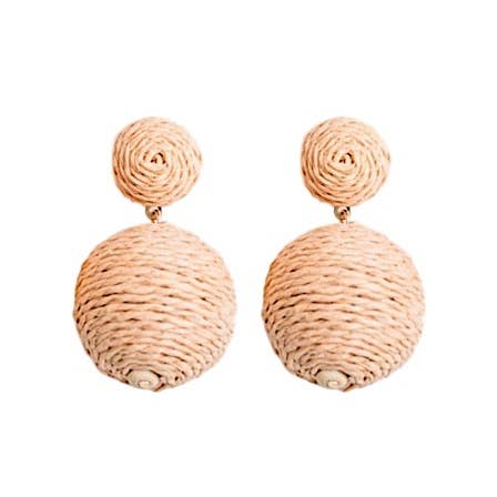 Raffia Wrapped Bon Earrings