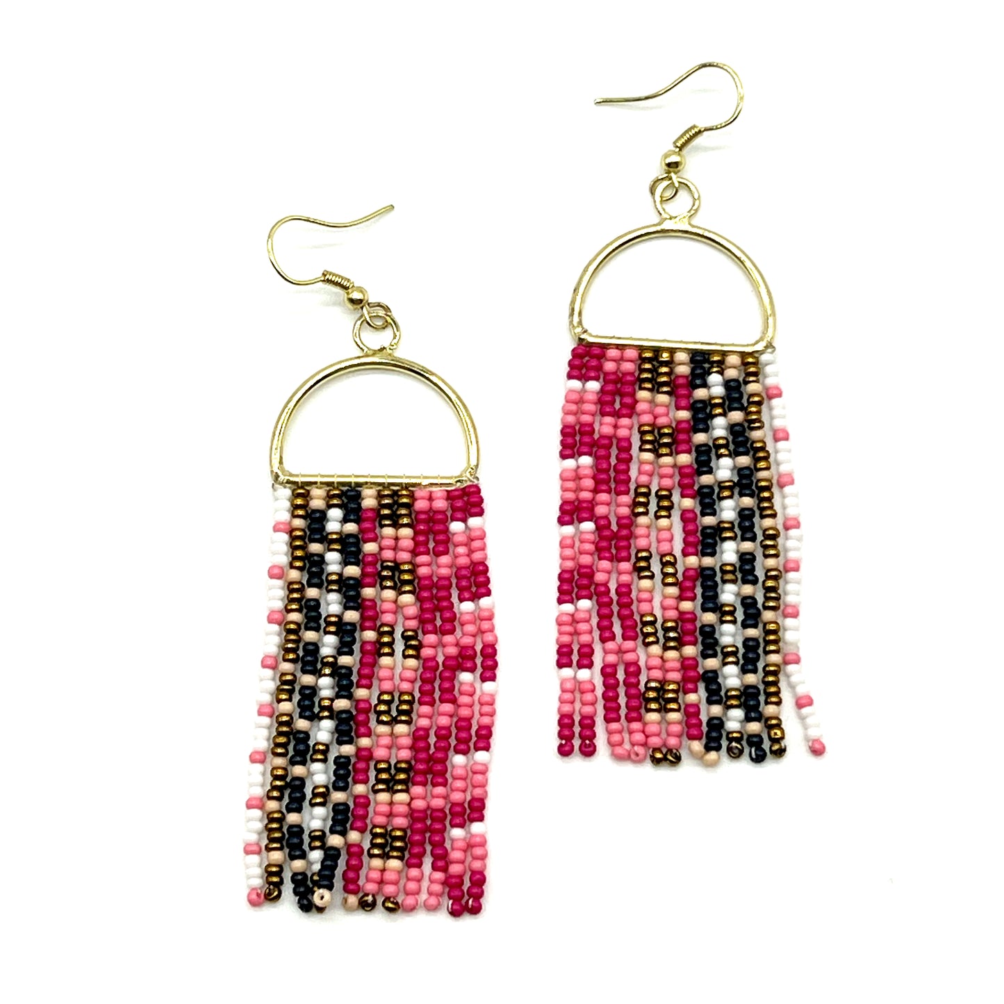 Ink and Alloy Arch Fringe Earrings