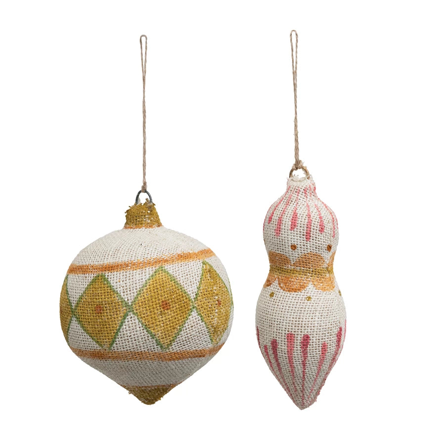 Holiday Burlap Wrapped Ornaments