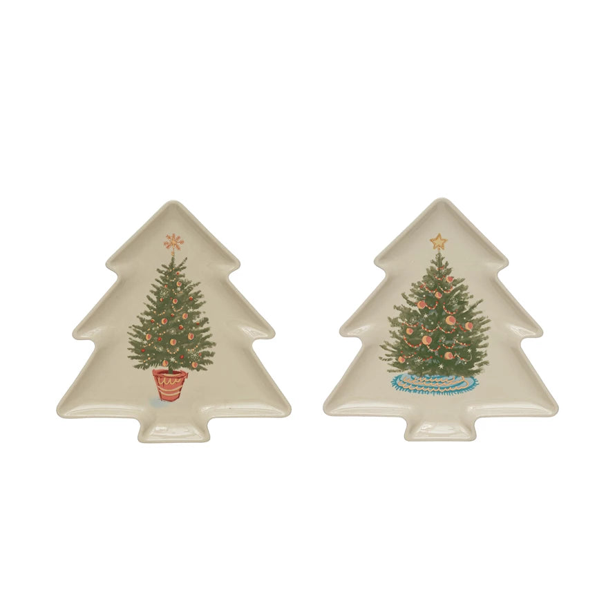 Holiday Christmas Tree Shaped Plate