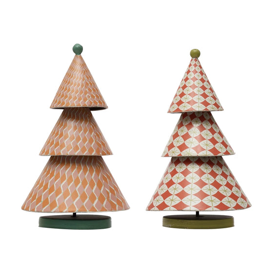 Holiday Tiered Patterned Metal Tree